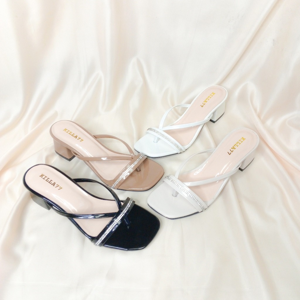 Heels Kado Hadiah Pacar Cewek High Hils Remaja Terbaru 2024 Srendal Wisuda Wanita Jinjit 3Cm 5Cm Hel