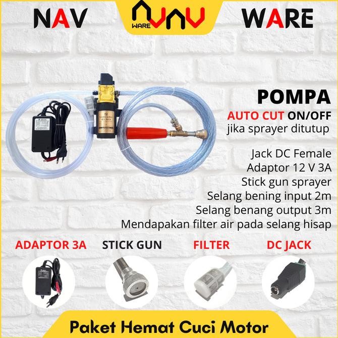 Paket Pompa Air Mesin Cuci Motor Alat Steam Sprayer Portable
