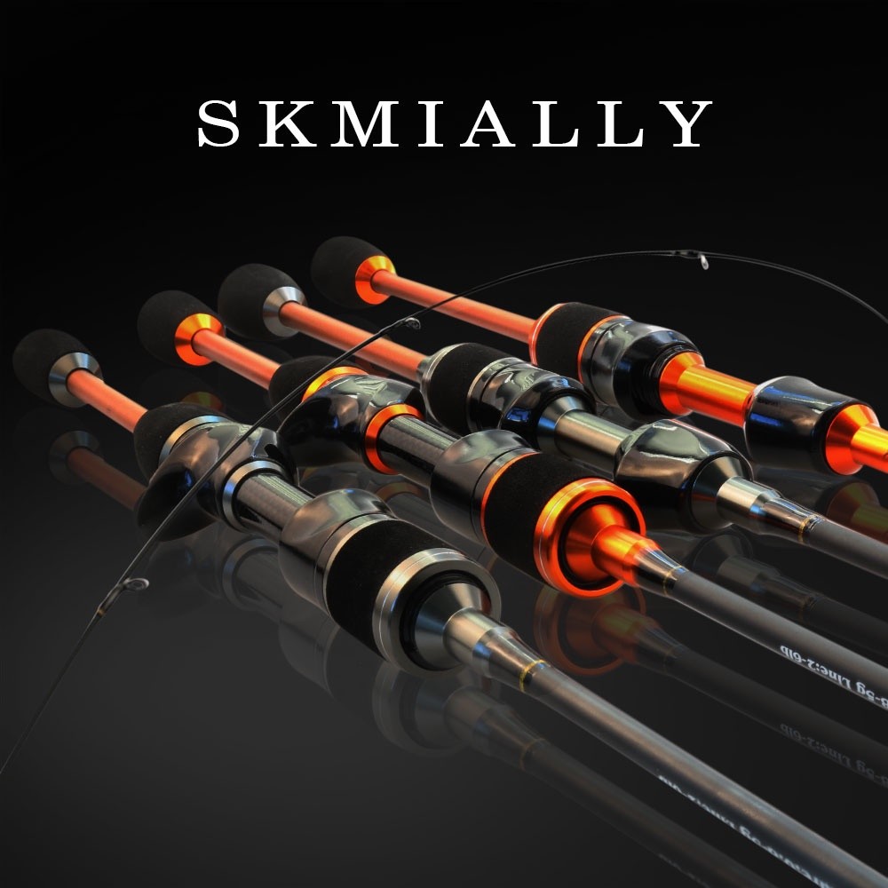SKMIALLY Joran Pancing Ultraringan 5-8G 2-6lb Ujung Padat Joran Putar & Umpan Casting UL Joran Karbo