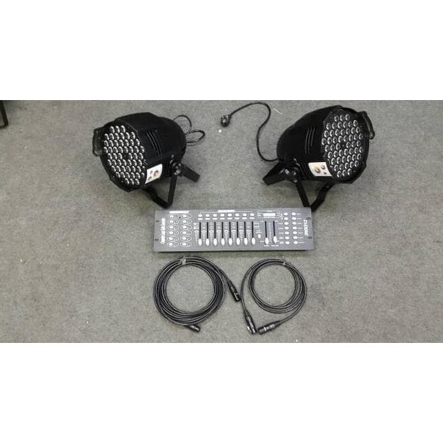 Paket 2 Unit Parled 54X3W Fullcolor + Dmx512 192 + Kabel Dmx 2 Buah  Ready