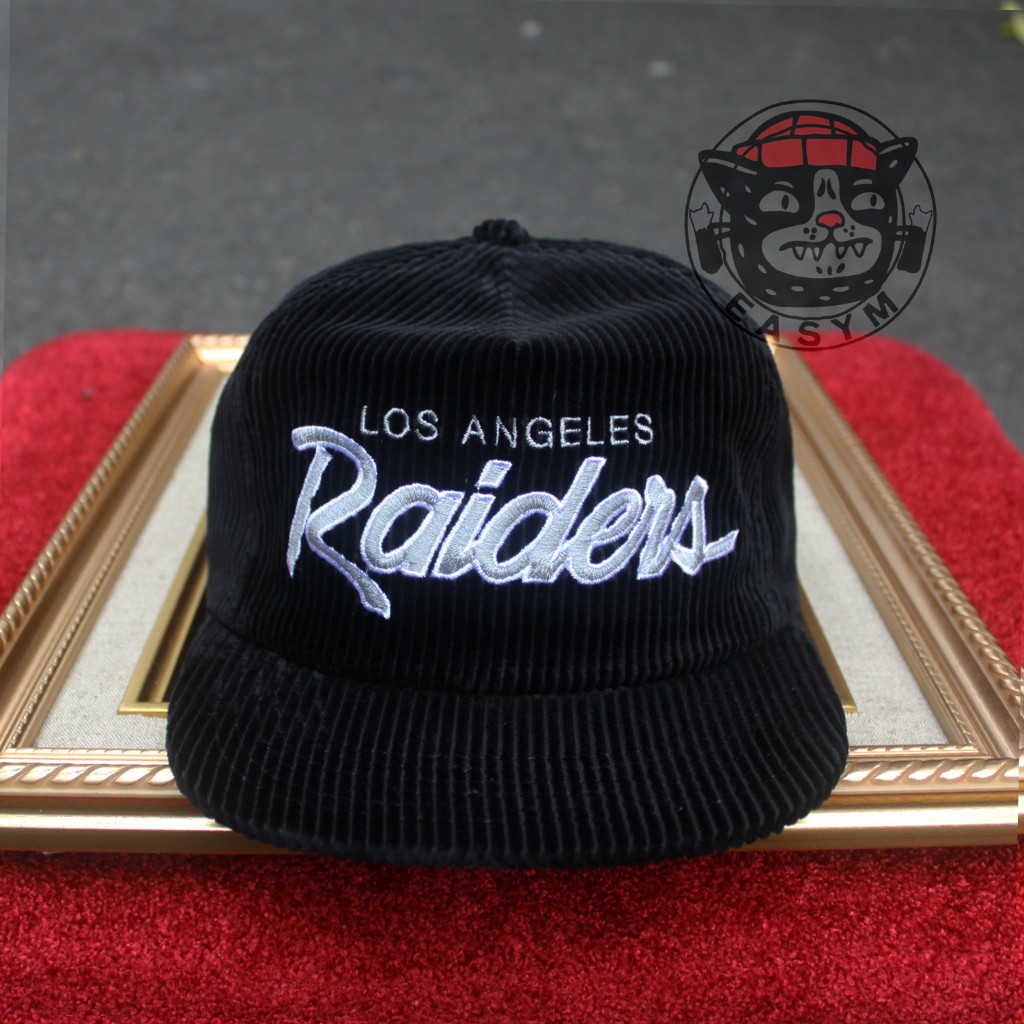 Topi Korduroi Skrip NFL Los Angeles Raiders |F1DC487D|