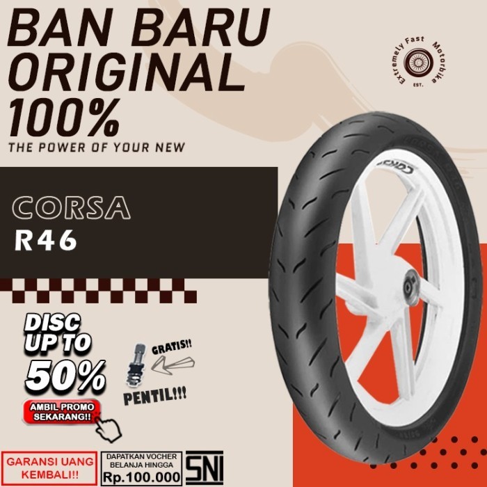 Ban Motor Tubles Ring 17 Corsa R46 Ring 17 Ban Depan Belakang Motor Vixion Ninja R15 Tubless Ring 17