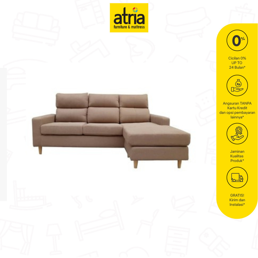 Atria Sofa Barnie L Shape 6906 194*136*90 Fabric