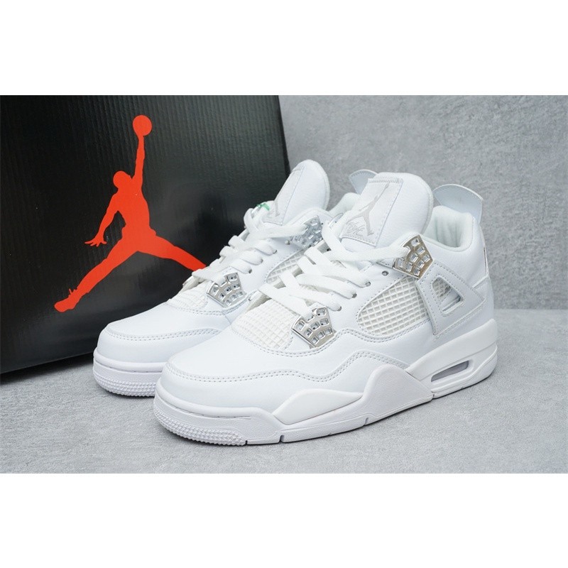 Ready Stock Sepatu Basket Jordan 4 AJ4 Retro Pure Money uk12 warna putih semua |561D881E|