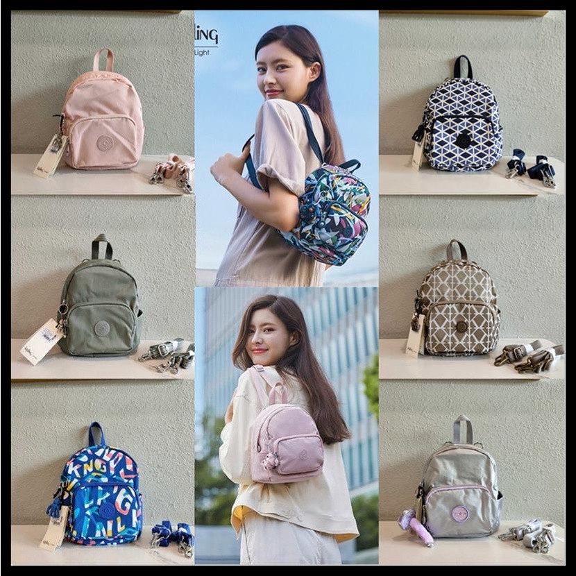 Kipling Ransel Wanita Gaya Mini Gaya Baru/Ransel Kecil Ringan Modis 12673 |7F7A4DBB|