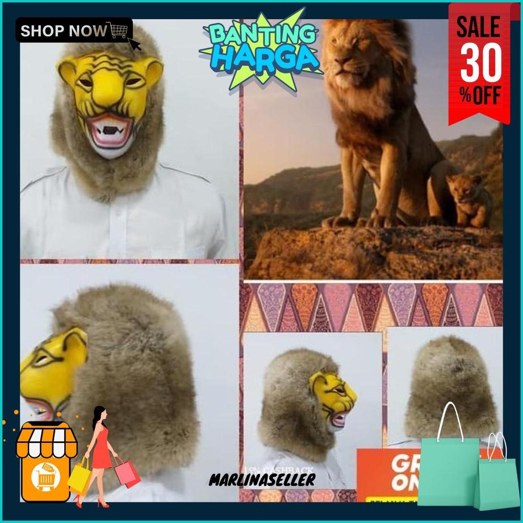 Topeng Singa Anak Dewasa /Topeng Harimau Macan Sale