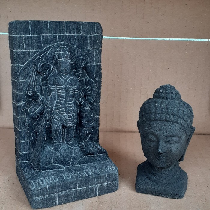 Sani - Patung Roro Jonggrang 15Cm Dan Kepala Budha 7Cm Batu Alam Termurah