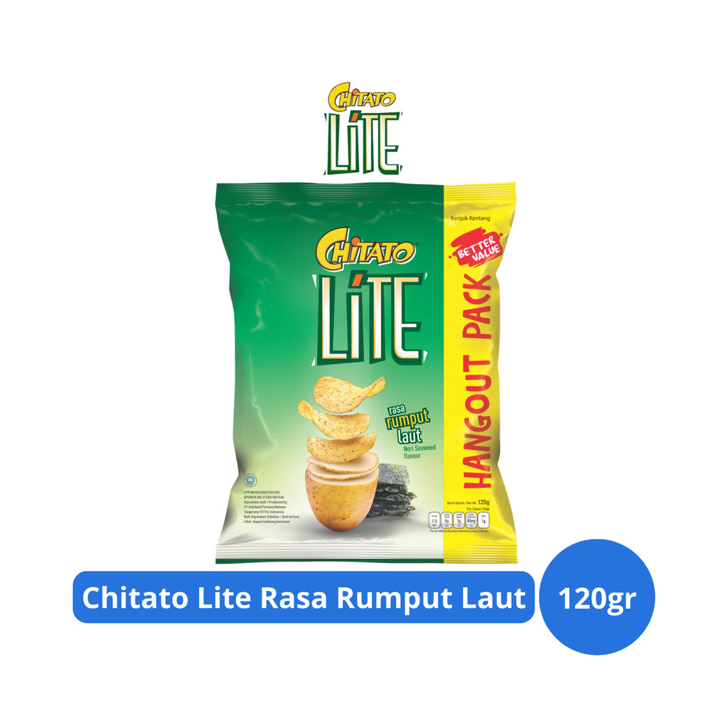 

Chitato Lite Keripik Kentang Rasa Rumput Laut 120gr