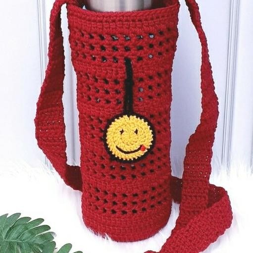 Tas Botol Num 1 Liter Tas Botol Selempang Rajut Pouch Tumbler