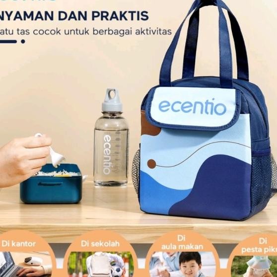 Ecentio Tas Bekal Anak Portable Tas Lunch Box Tahan Panas