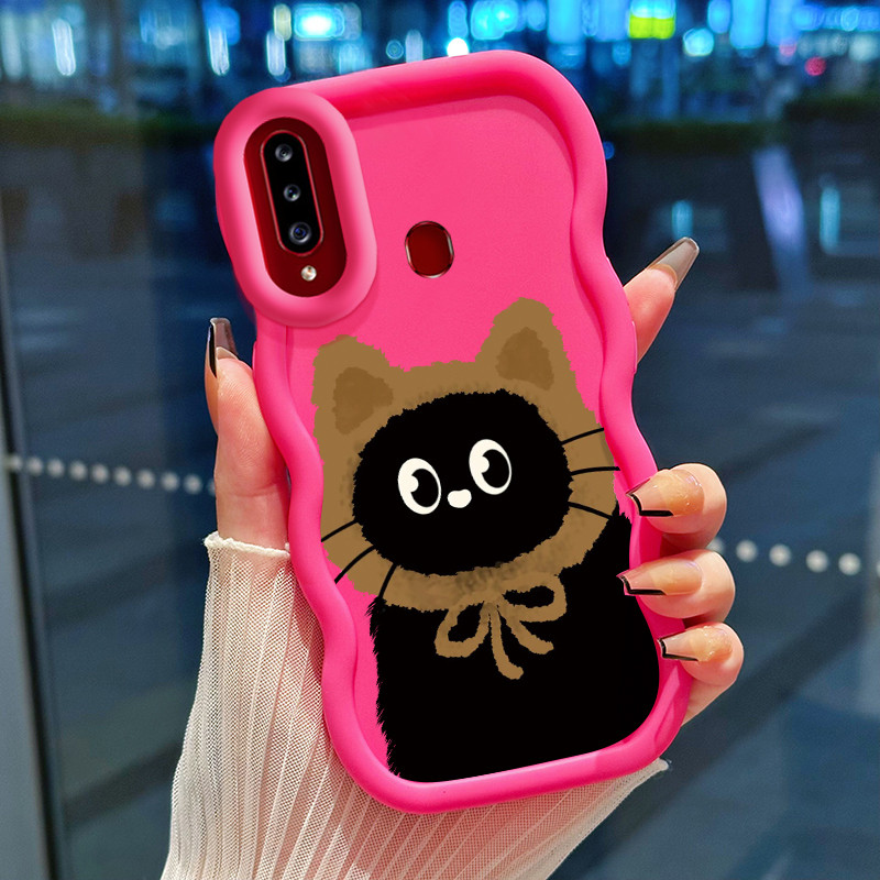 Casing Hp Untuk Samsung A20s Case Casing ponsel Softcase HP Kucing hitam lucu silikon Kesing Cesing 