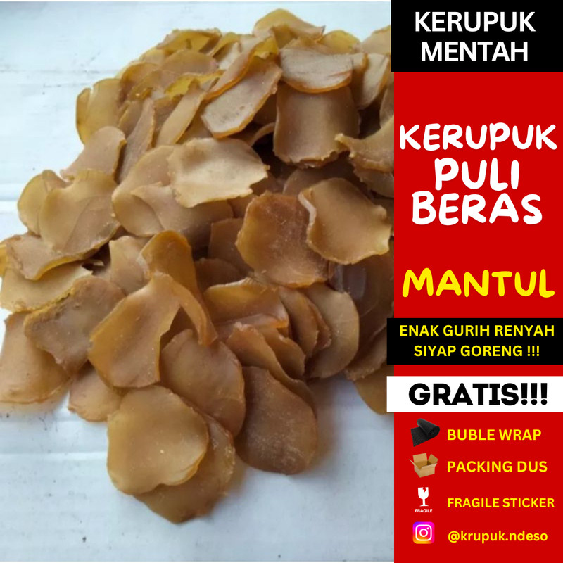 

Krupuk Kerupuk Puli/Lempeng/Beras Kemasan 250gr 500gr dan 1kg Mentah