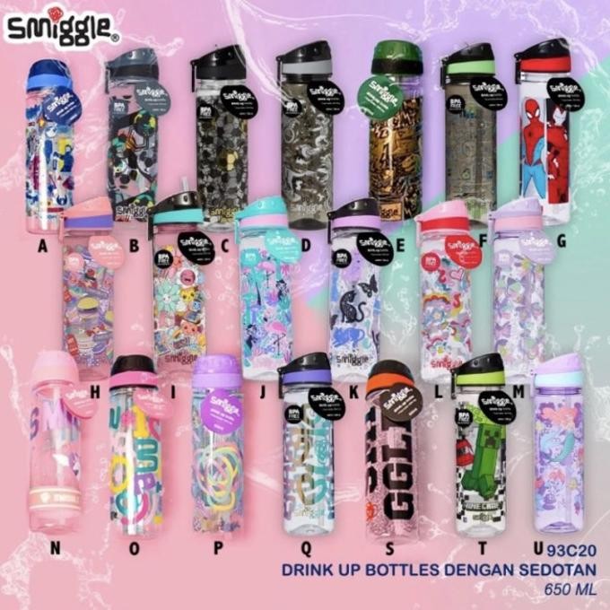 SMIGGLE IMPORT DRINK UP BOTTLE SEDOTAN 650ML 2182 BOTOL MINUM TUMBLER TUMBLR TEMPAT MINUM TERBARU AS