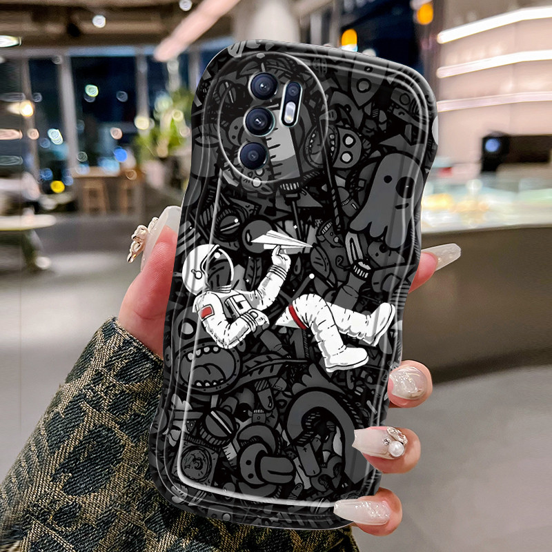 Casing Hp Untuk OPPO Reno 6 4G Case Casing pola Astronot NASA Kasing HP Cesing Silikon Kesing gelomb