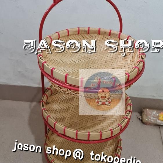 Tempat Bumbu Rotan Susun 3/Rak Bumbu Rotan Susun 3/Rak Bumbu Susun 3