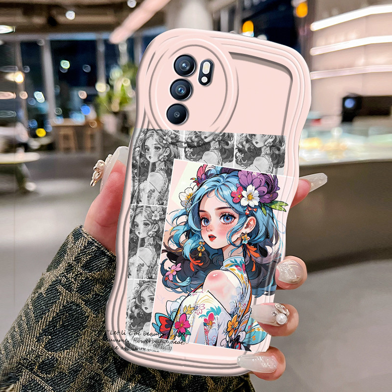 Casing Hp Untuk OPPO Reno 6 5G Case Casing HP Kesing berbulu penutup pelindung silikon gelombang tra