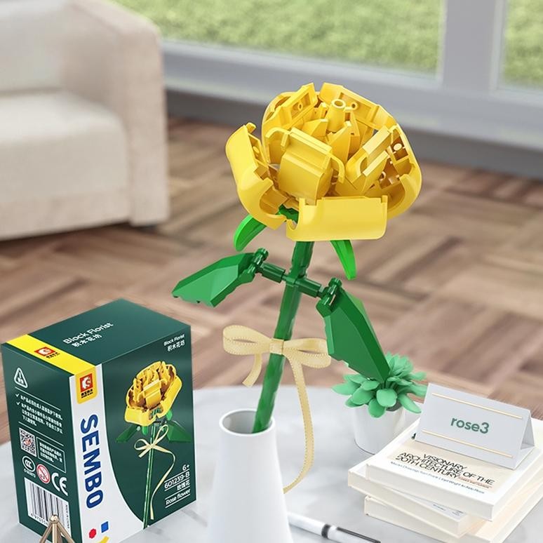 TERLARIS KKV-SEMBO building blocks flowers/bouquet gift (warna bunga dikirimkan acak) Sale