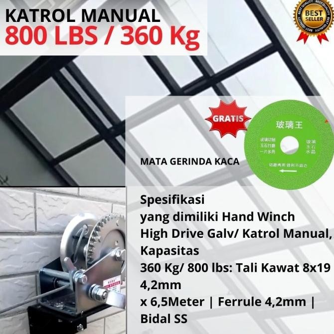 Katrol 1 Set Kanopi Kaca Sliding Geser Buka Tutup Canopy Tempred Kerek