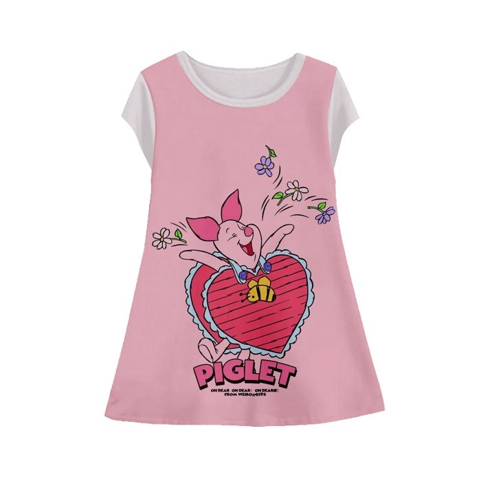 Baju Dress Anak Perempuan Piglet v2 Tunik Anak Wanita Piglet-2 Umur 1-12 Tahun
