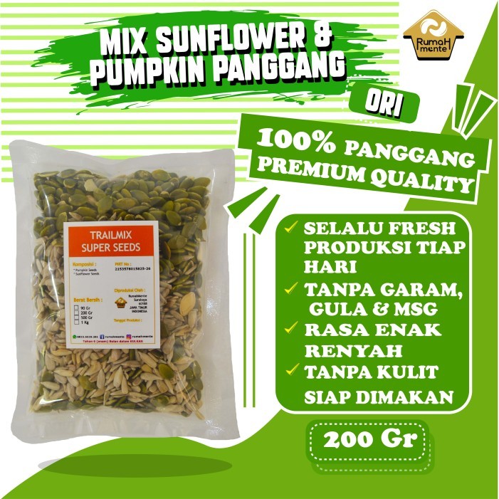 

Terlaris TRAIL MIX SUNFLOWER SEED DAN PUMPKIN SEED 200GR SALE