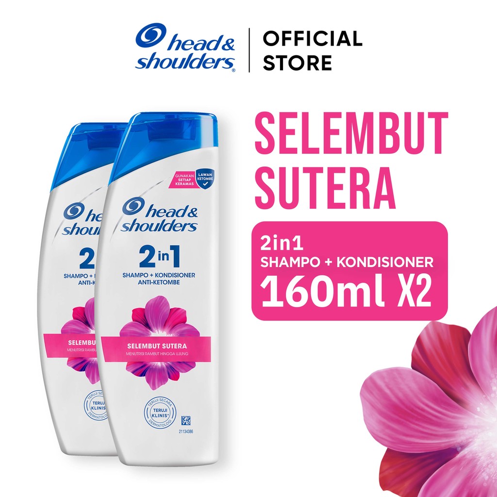 Head & Shoulders Shampoo 2-in-1 Varian Smooth and Silky 160ml x2