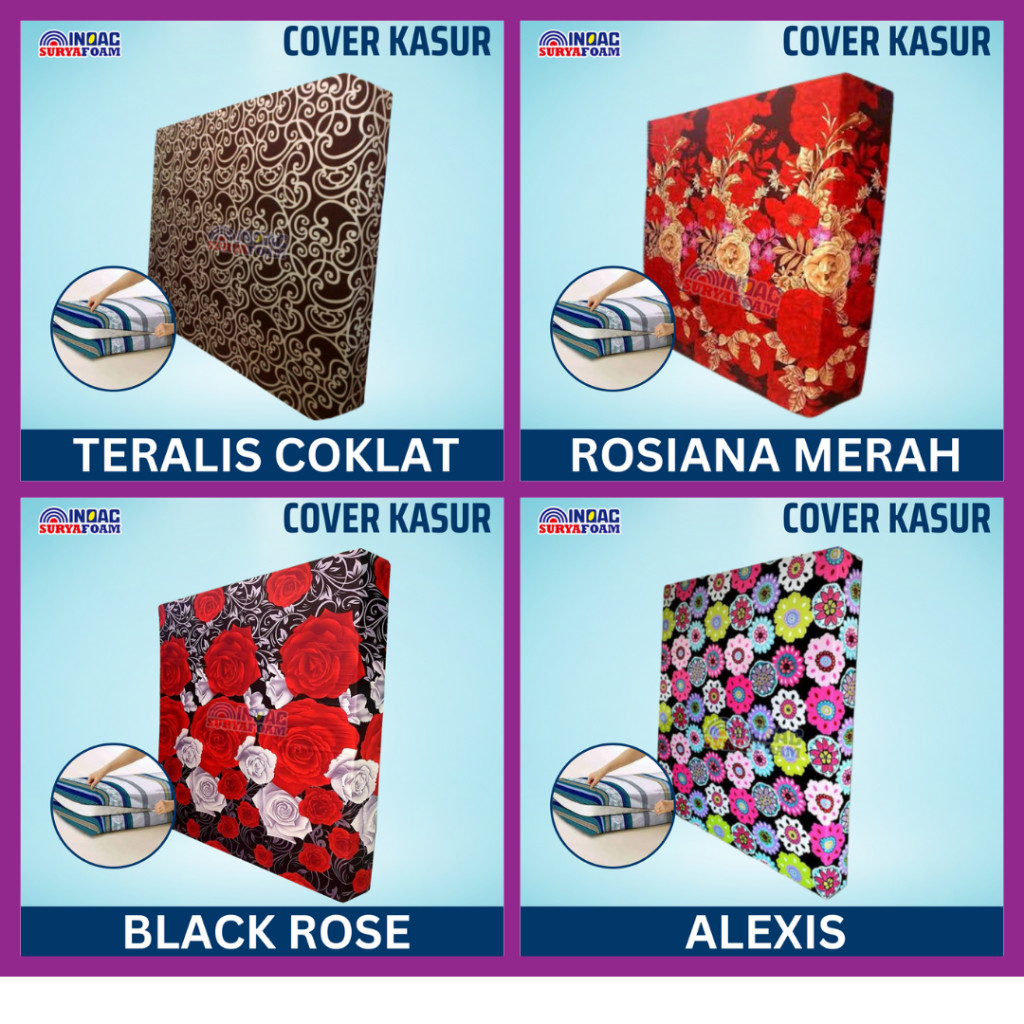 Sarung cover kasur busa resleting 200x200x5 / 180x200x5 / 160x200x5 / 145x200x5 / 120x200x5 /