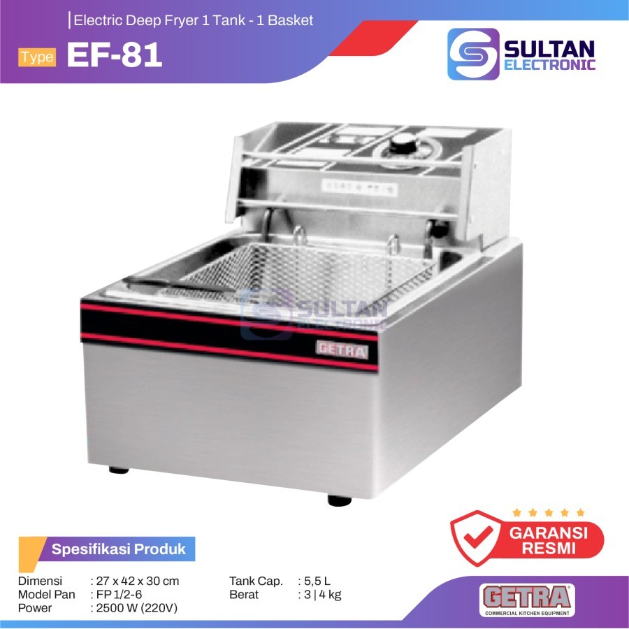 Getra Electric Deep Fryer EF-81 Penggorengan Listrik