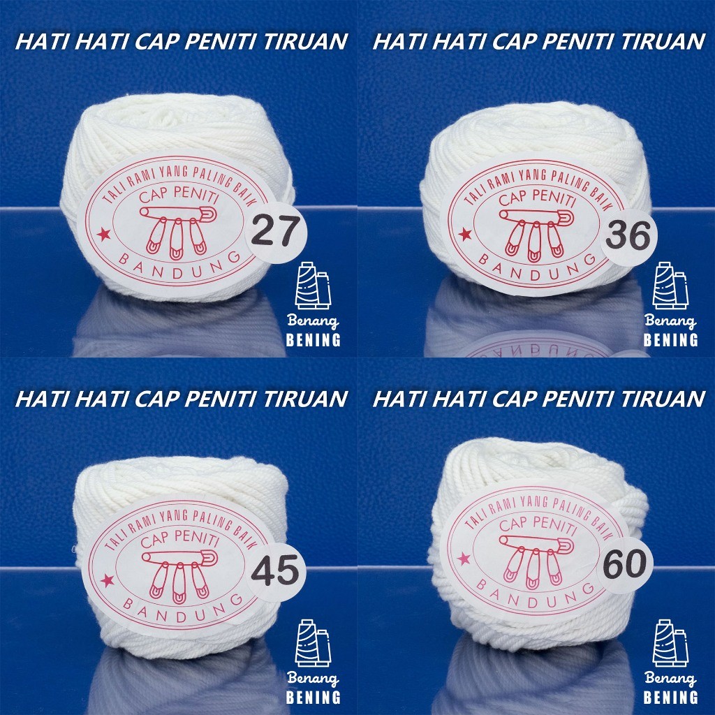 

TALI RAMI / BENANG KASUR / HEMP ROPE / HEMP CORD / JUTE CORD UNTUK TALI IKAT UANG CAP PENITI