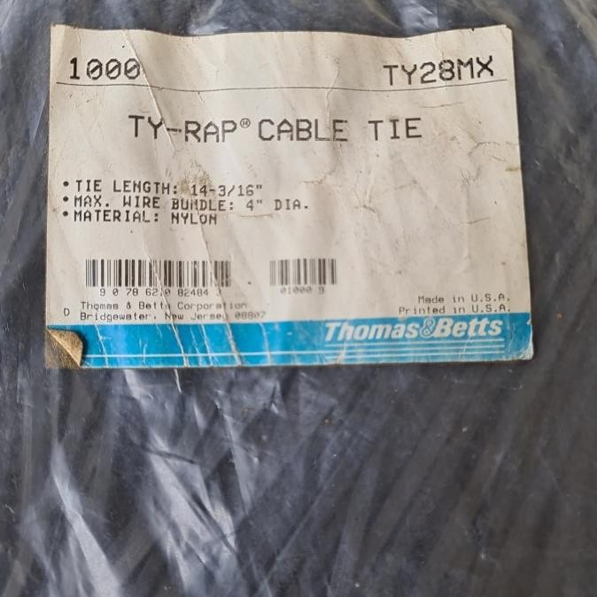 

[ R.A.B ] Thomas&Betts Polyamide 6.6 Ty-Rap Cable Ties Ty28Mx 360Mm 1000Pcs