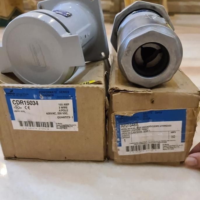 [ R.A.B ] Crouse-Hinds Plug And Receptacle Cdr15034 Apj15487 150A 3W 4P