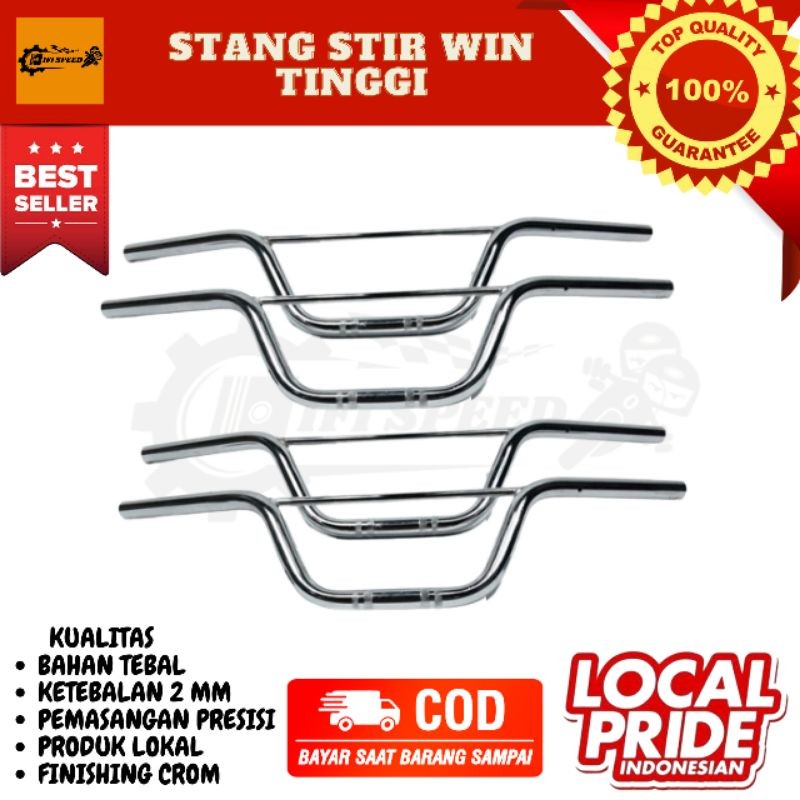 STANG SETANG SETIR STIR SPEDA MOTOR HONDA WIN STIR WIN TINGGI CROM MODEL ORI BAHAN TEBAL MURAH