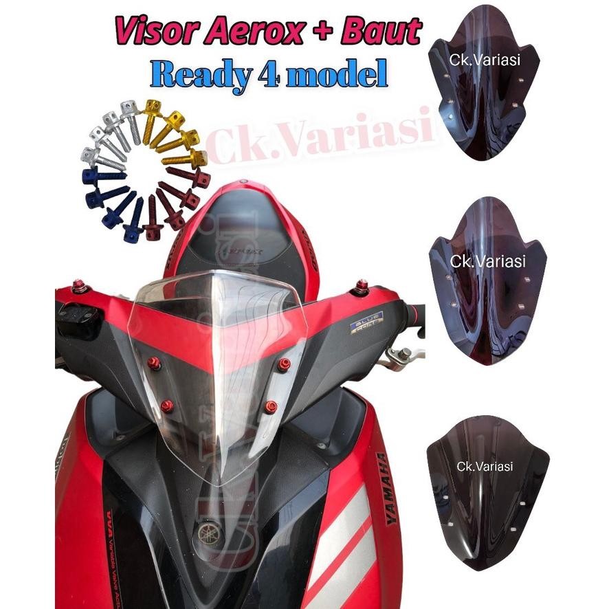 ORIGINAL VISOR AEROX 155 CONNECTED + BAUT SET WINDSHIELD AEROX 155 + BAUT in-13