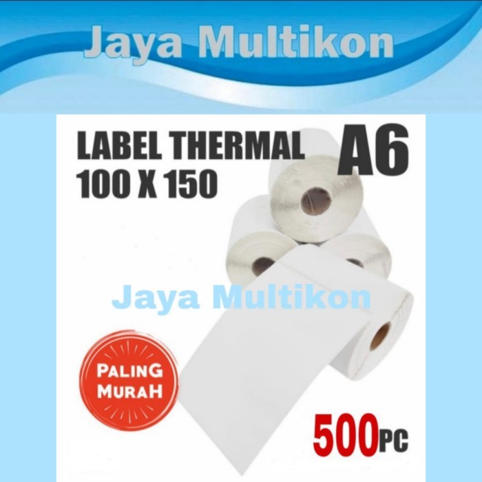 

Terlaris LABEL BARCODE CF MURAH 100x150 A6 KERTAS STICKER THERMAL- ROLL 500 PCS SALE