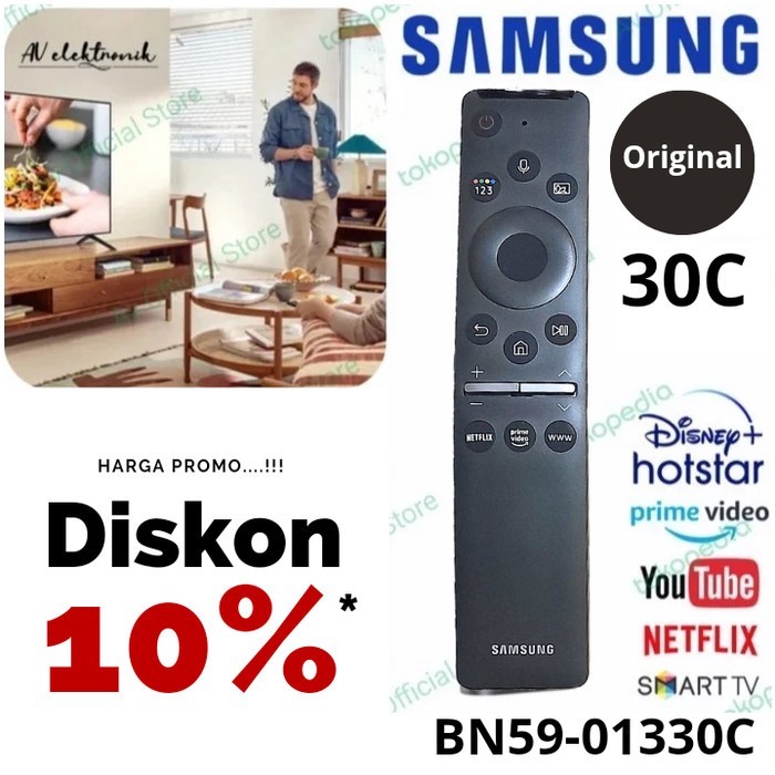 Toko Bakia -- [Pasti Asli] Samsung remote remot smart tv 30C Lengkung Original voice control Smart