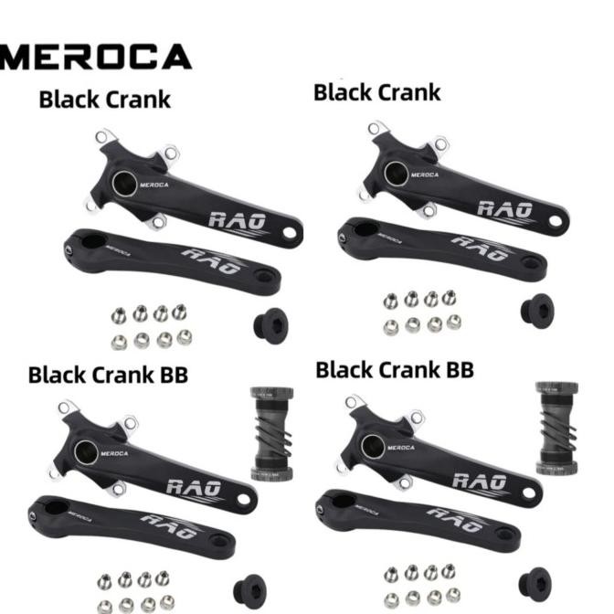 Meroca Rao Crankset HT2 BCD 104 Crank Set Hollowtech Sepeda Hitam