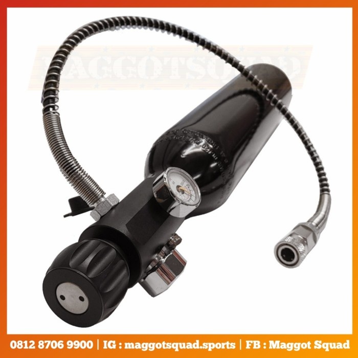 BOTOL ALUMUNIUM EROPA 400 CC + KRAN PENGISIAN - POMPA PCP NOT SCUBA