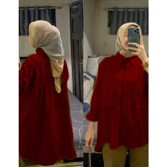 ORIGINAL alena id I POCKET BAJU WANITA BAJU KEMEJA CEWEK TERBARU KEKINIAN VIRAL BAJU KEMEJA WANITA V