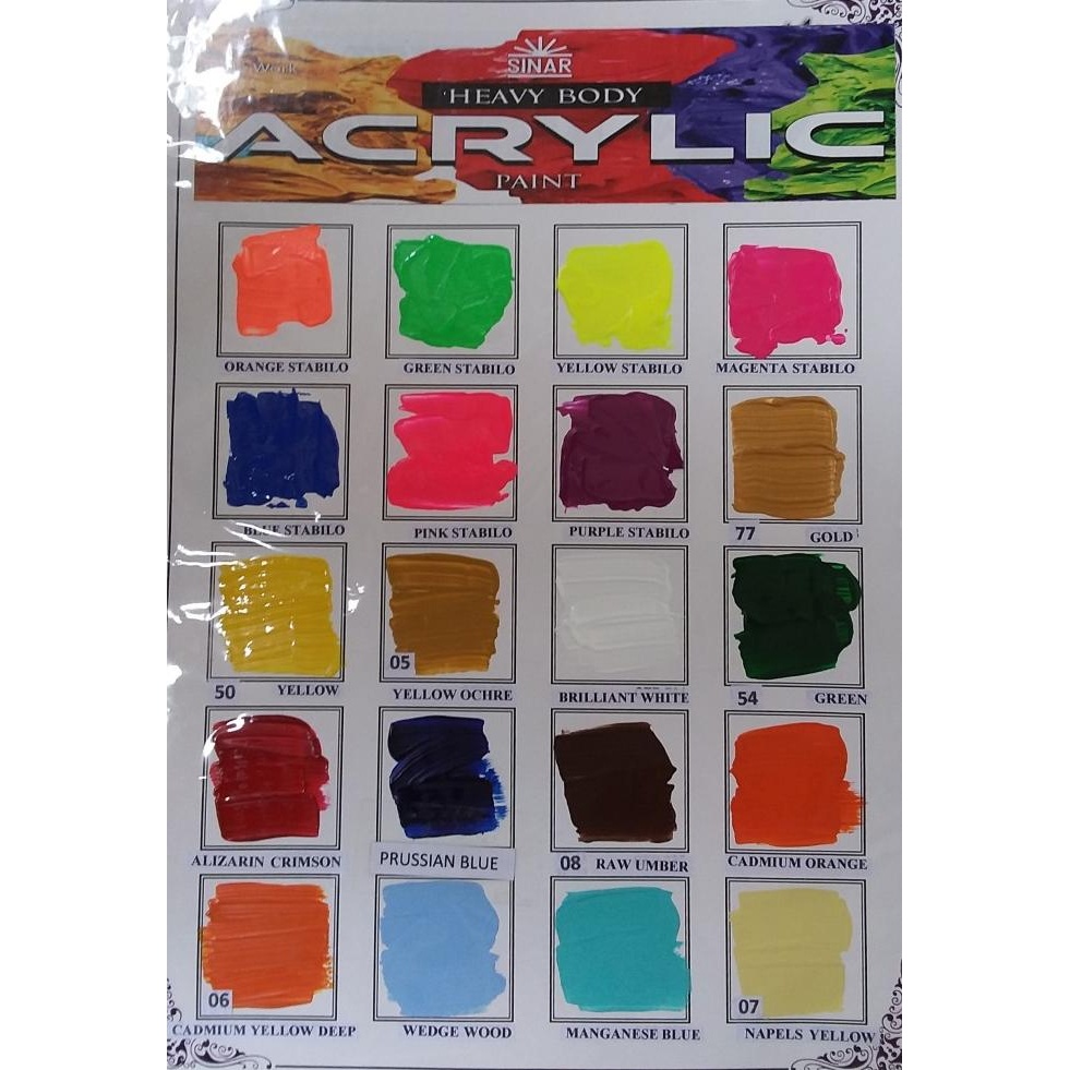 

Cat Lukis Acrylic Sinar Heavy Body / Pallet Dan Normal / Kwas 800 Ml