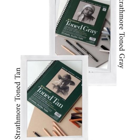 

Strathmore Toned Tan Toned Gray 400 Series Sketch Pad 50 Sheets 9"12" 5.5" 8.5