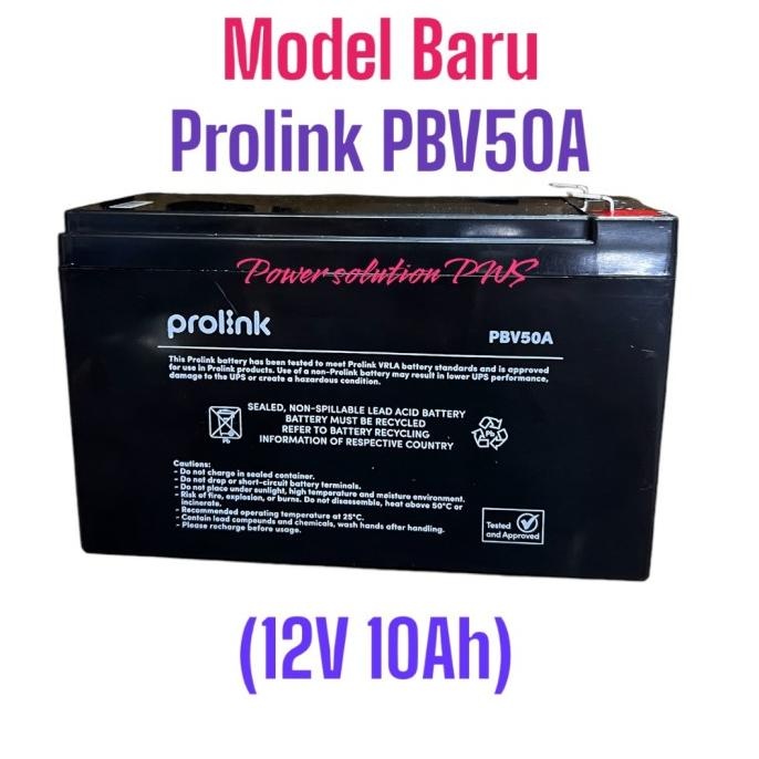 Accu Aki Battery Ups Prolink 12V 10Ah Baterai Prolink Fida 1290 OJOL