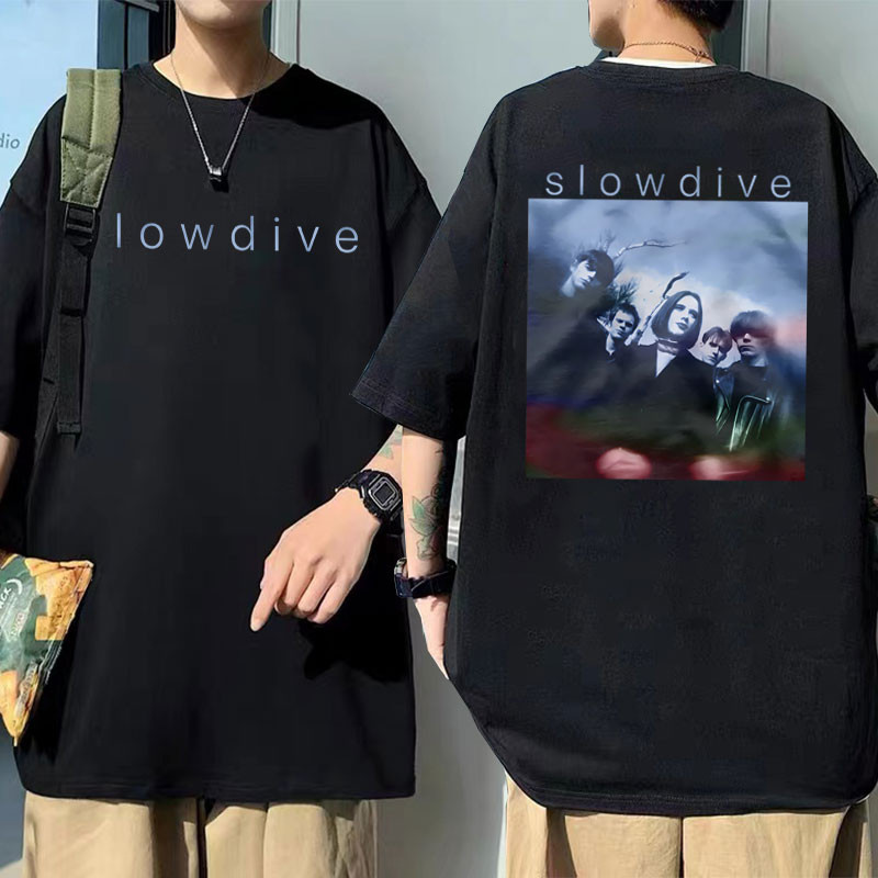Kaos Slowdive Band Inggris Vintage Pria Rock Pria