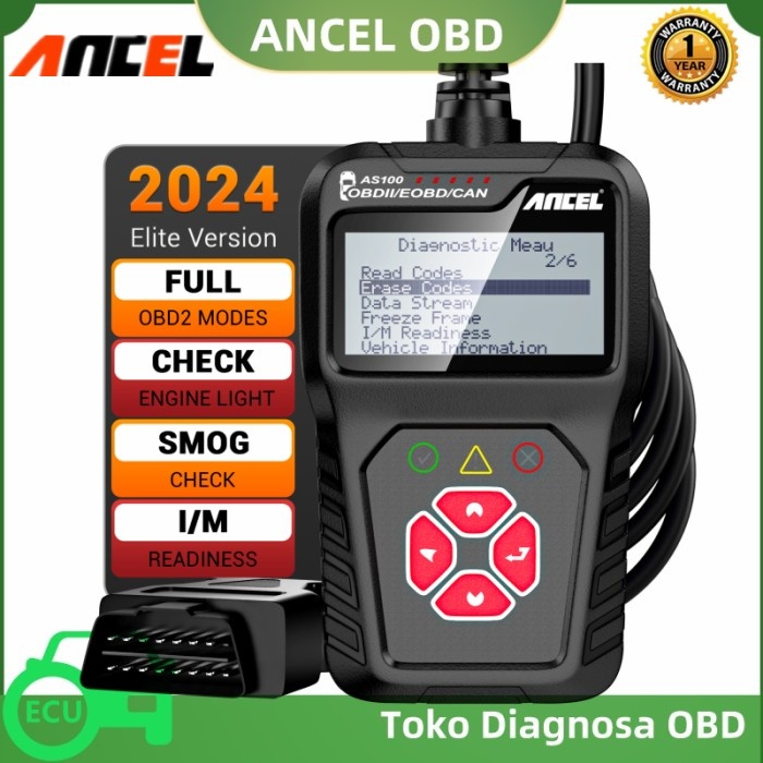 Cuci Gudang Ancel As100 Obd2 Scanner Mobil Universal Bahasa Indonesia Pembaca Kode