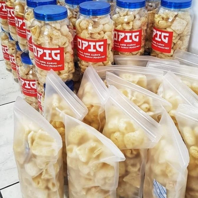 

Kerupuk kulit babi cap opig toples 2lt H85S