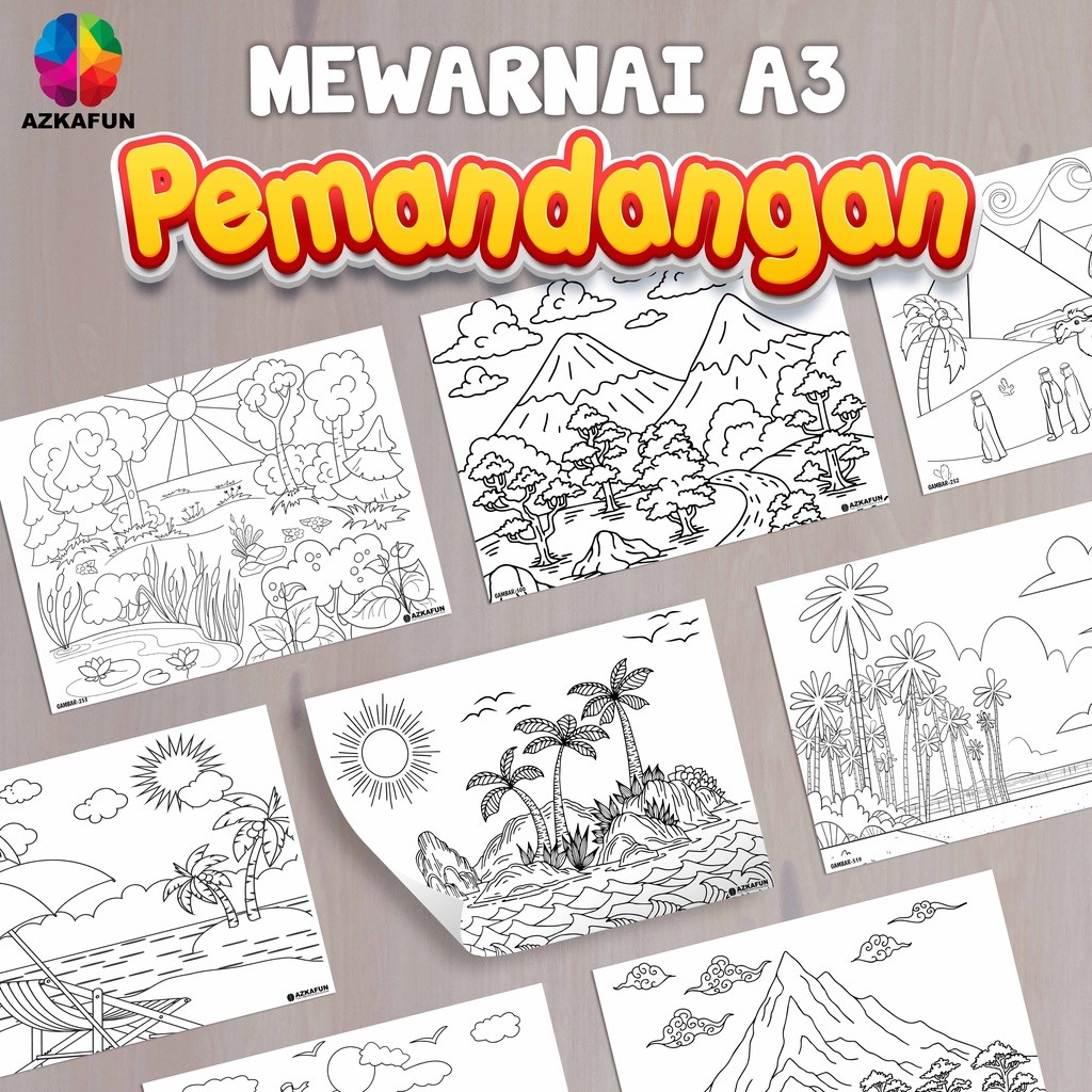 

Kertas Mewarnai A3 PEMANDANGAN - Mewarnai anak