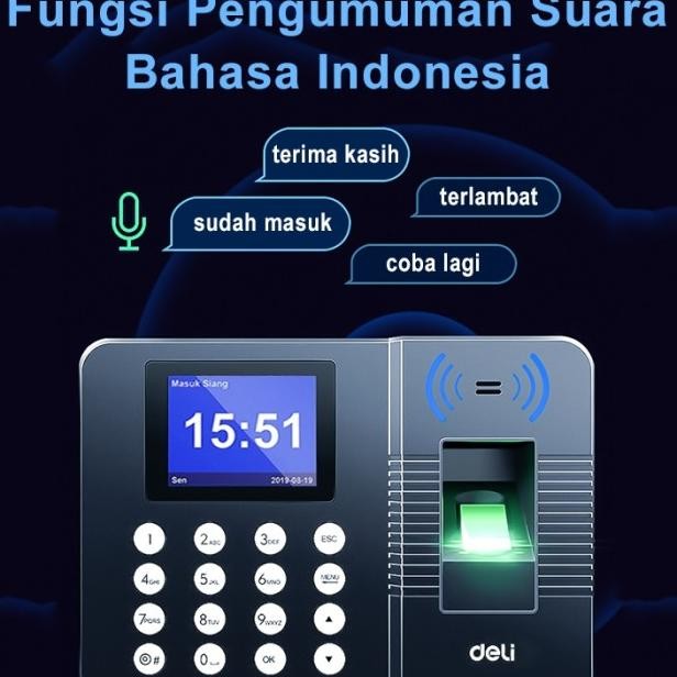 Mesin Absensi Fingerprint Deli E3960 - Sidik Jari - Finger Print