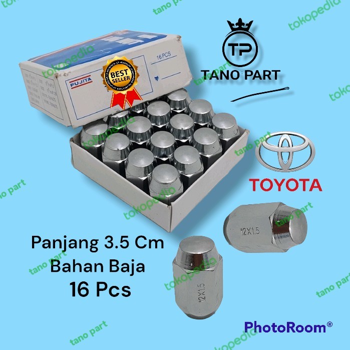 MUR RODA RACING BAUT LUGNUT MOBIL TOYOTA VIOS YARIS BAHAN BAJA 16 PC