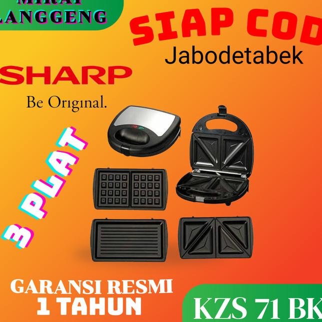 Sharp KZS-71-BK Pemanggang Roti Sandwich Toaster Hitam 700 Watt