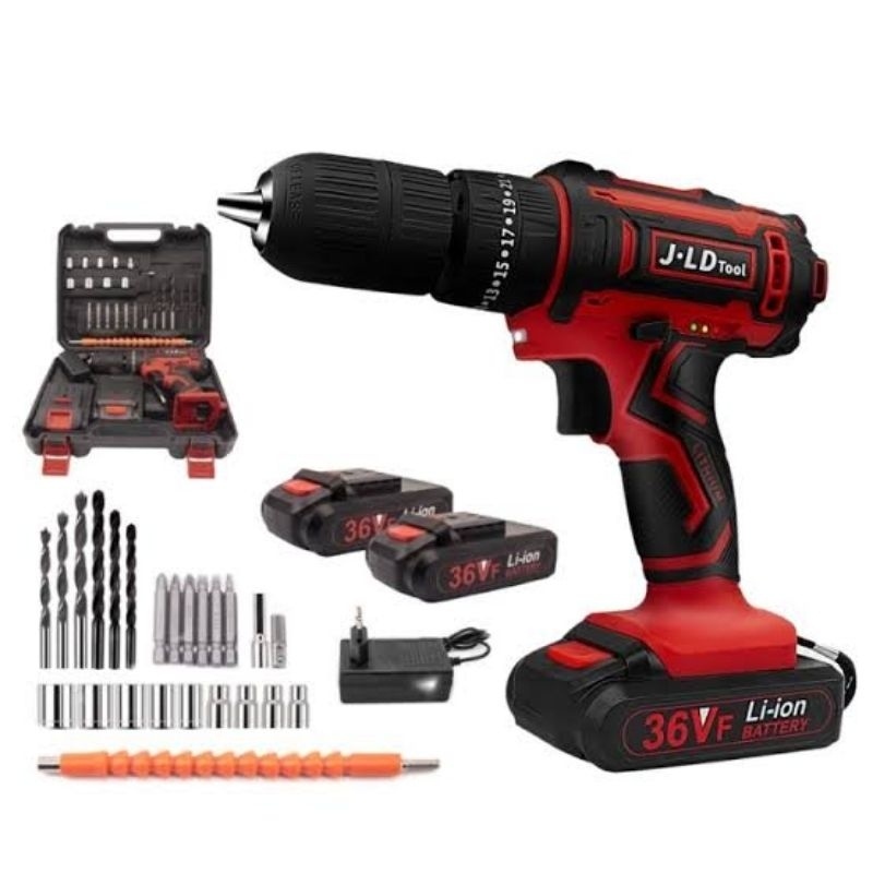 READY ( 2 battery ) JLD - Bor Cordless 36 Volt Besi Beton Kayu 36Volt