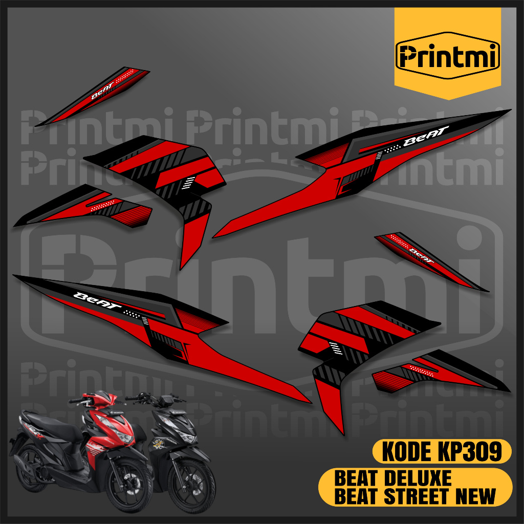 Striping Stiker Motor Beat Street New CBS ISS 2021 2022 2023 2024 Deluxe Variasi List Skotlet Printm