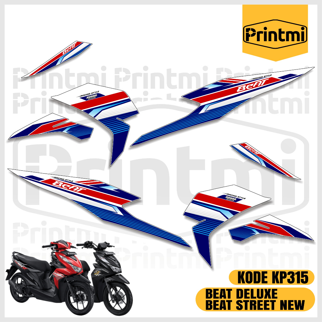 Striping Stiker Motor Beat Deluxe 2021 2022 2023 2024 Street New CBS ISS Variasi List Skotlet Printm